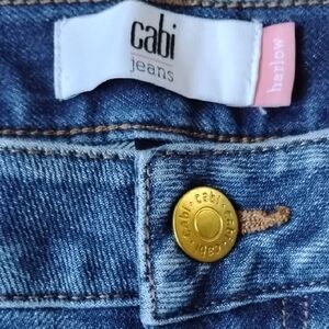 CAbi Blue Jeans Classic Straight-Leg with Gold Stitching